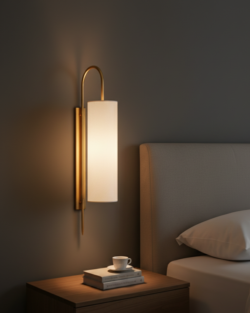 Cylindra White Shade Wall Light